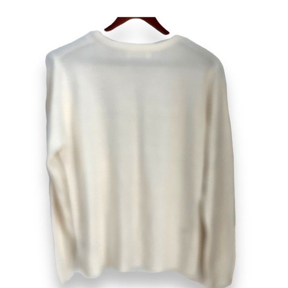 Traditions long sleeve button up cream color cardigan with front detail size L - Picture 2 of 5